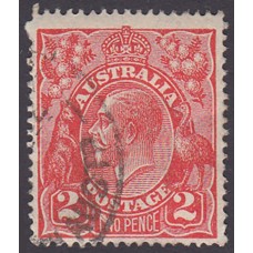 Australian    King George V    2d Red  Single Crown WMK Plate Variety 12R27